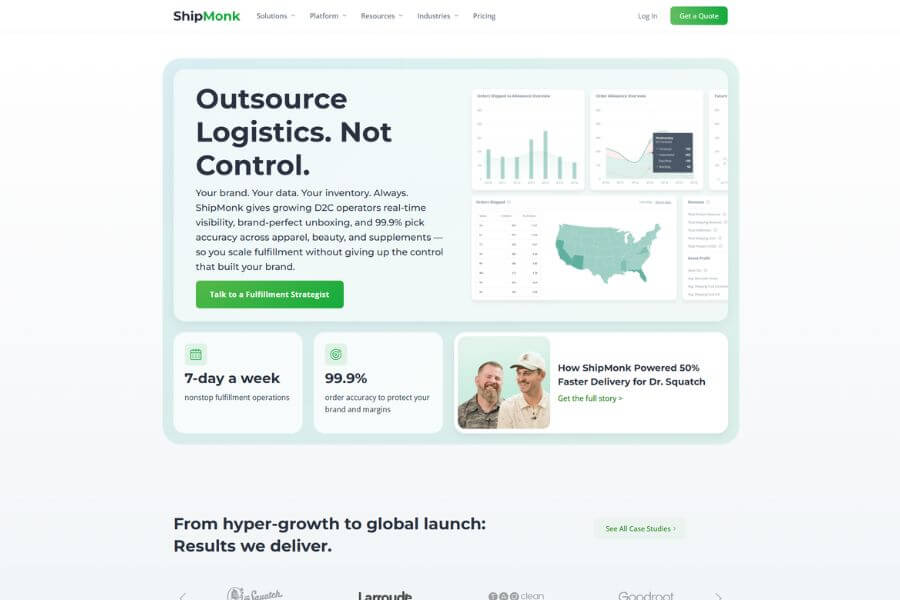 shipmonk top 3pl companies in usa 2026 logos logistics